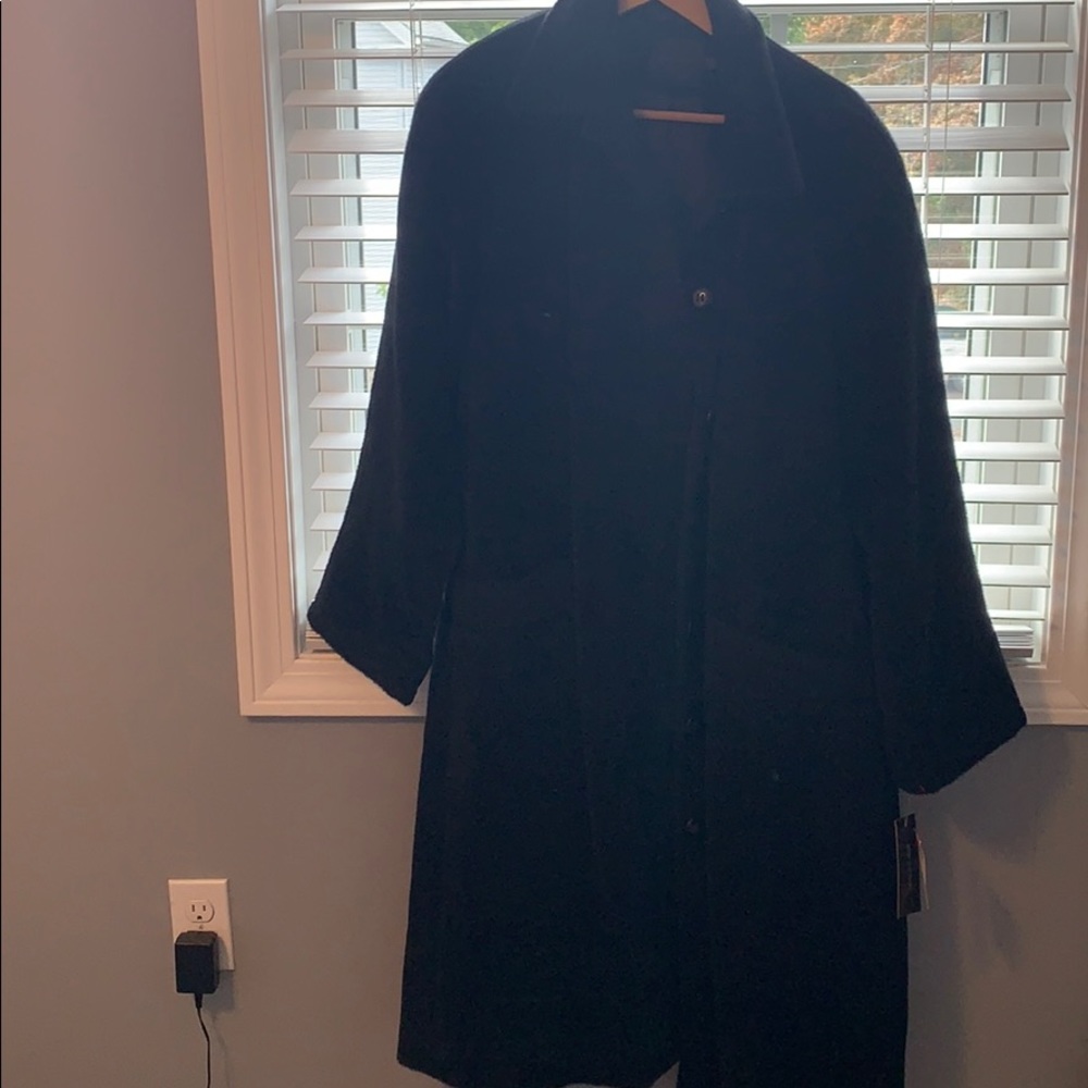 Long black wool coat